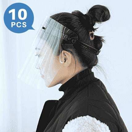Lightweight Full Face Shield for Eye Face Protection Adjustable(10 PCS)