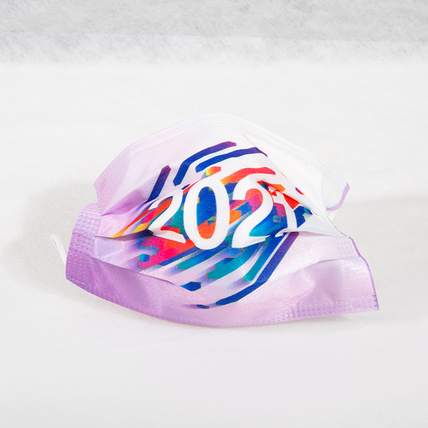 Multicolor 2021 New Year Printed Disposable Face Mask  Adult 3-ply(50 PCS - Any 5 colors)